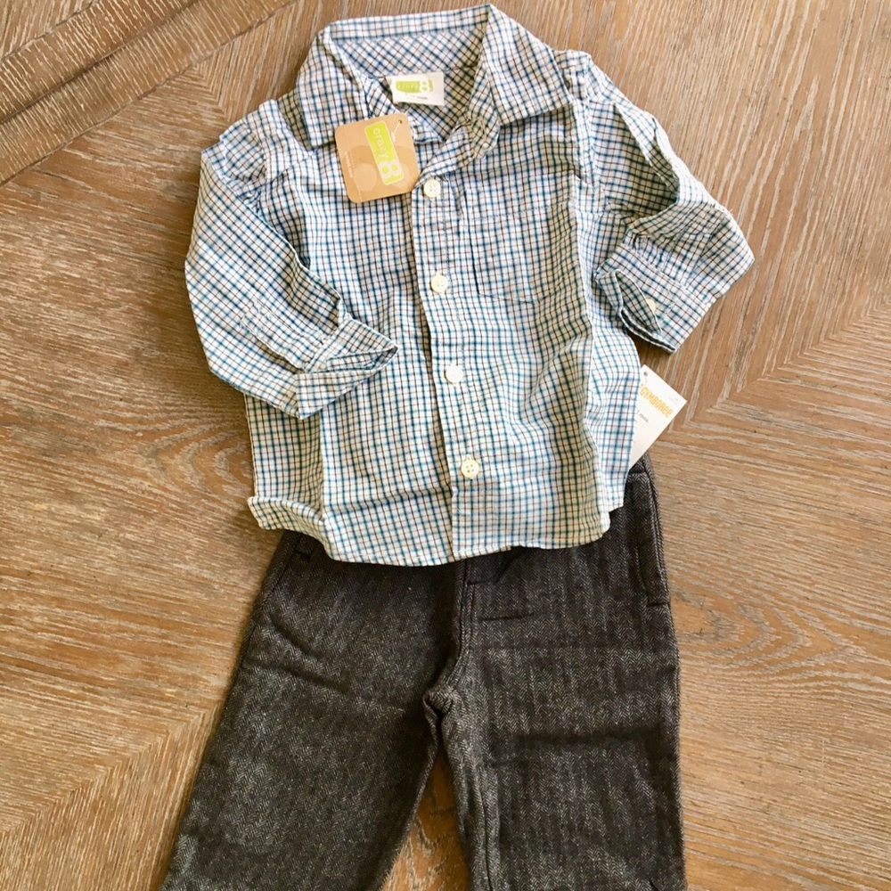 Gymboree Boys Argyle Pants & Shirt Set 12-18 mo